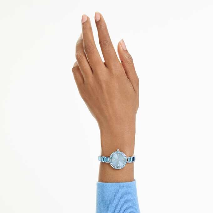 Montre-bracelet Matrix « Swiss Made », bracelet à cristaux, bleu, acier inoxydable Montre-bracelet Matrix « Swiss Made », bracelet à cristaux, bleu, acier inoxydable