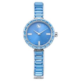 Montre-bracelet Matrix « Swiss Made », bracelet à cristaux, bleu, acier inoxydable