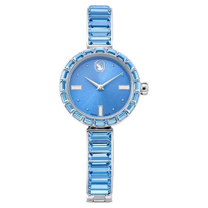 Montre-bracelet Matrix « Swiss Made », bracelet à cristaux, bleu, acier inoxydable Montre-bracelet Matrix « Swiss Made », bracelet à cristaux, bleu, acier inoxydable