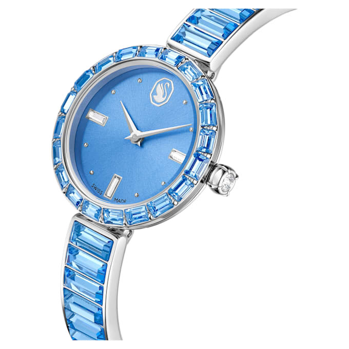 Montre-bracelet Matrix « Swiss Made », bracelet à cristaux, bleu, acier inoxydable Montre-bracelet Matrix « Swiss Made », bracelet à cristaux, bleu, acier inoxydable