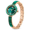 Montre-bracelet Matrix « Swiss Made », bracelet à cristaux, vert, finition dorée champagne