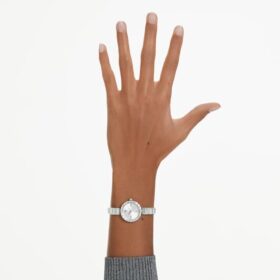 Montre-bracelet Matrix « Swiss Made », bracelet en cristaux, blanc, acier inoxydable