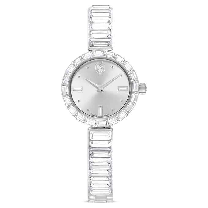 Montre-bracelet Matrix « Swiss Made », bracelet en cristaux, blanc, acier inoxydable Montre-bracelet Matrix « Swiss Made », bracelet en cristaux, blanc, acier inoxydable