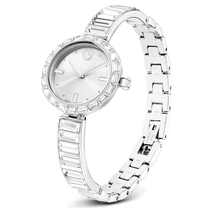 Montre-bracelet Matrix « Swiss Made », bracelet en cristaux, blanc, acier inoxydable Montre-bracelet Matrix « Swiss Made », bracelet en cristaux, blanc, acier inoxydable