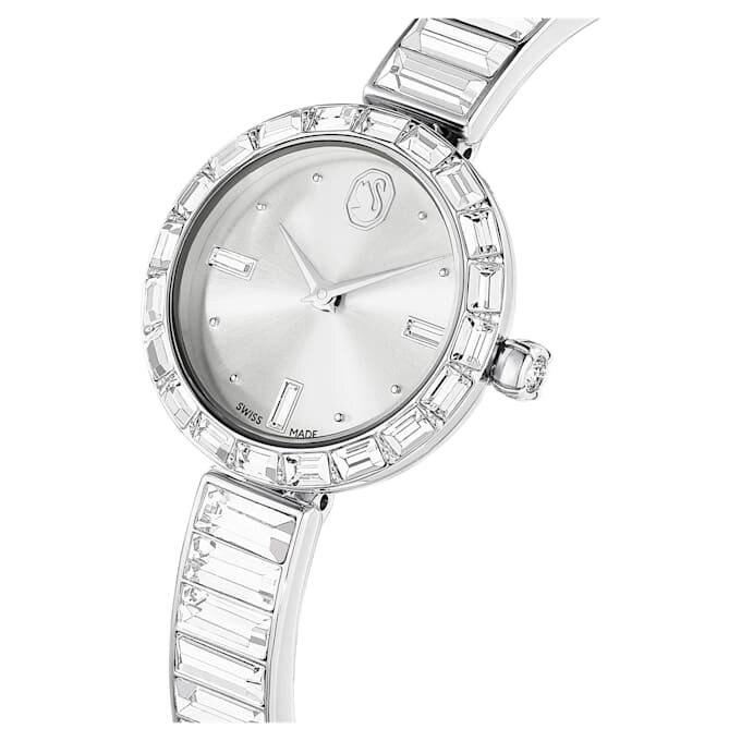 Montre-bracelet Matrix « Swiss Made », bracelet en cristaux, blanc, acier inoxydable Montre-bracelet Matrix « Swiss Made », bracelet en cristaux, blanc, acier inoxydable