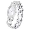 Montre à chaîne Dextera « Swiss Made », bracelet en cristaux, teinte argentée, acier inoxydable Montre à chaîne Dextera « Swiss Made », bracelet en cristaux, teinte argentée, acier inoxydable