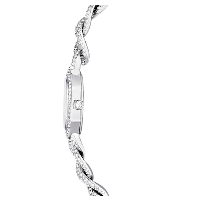 Montre à chaîne Dextera « Swiss Made », bracelet en cristaux, teinte argentée, acier inoxydable Montre à chaîne Dextera « Swiss Made », bracelet en cristaux, teinte argentée, acier inoxydable