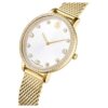Montre Clarica « Swiss Made », bracelet en métal, teinte dorée, finition dorée