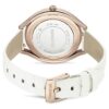 Montre Crystalline Aura « Swiss Made », bracelet en cuir, blanche, finition dorée rose Montre Crystalline Aura « Swiss Made », bracelet en cuir, blanche, finition dorée rose