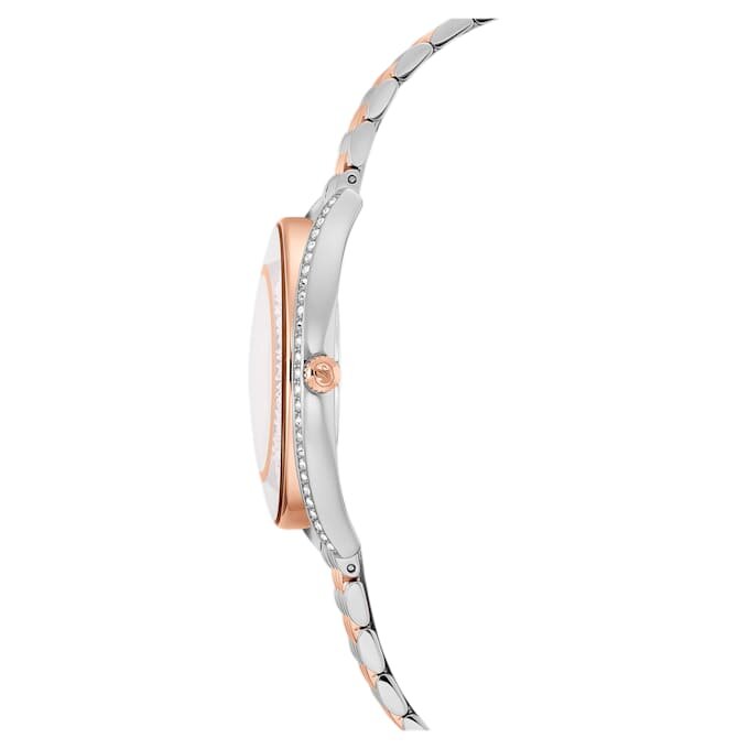 Montre Crystalline Aura « Swiss Made », bracelet en métal, teinte or rose, finition mélange de métaux Montre Crystalline Aura « Swiss Made », bracelet en métal, teinte or rose, finition mélange de métaux