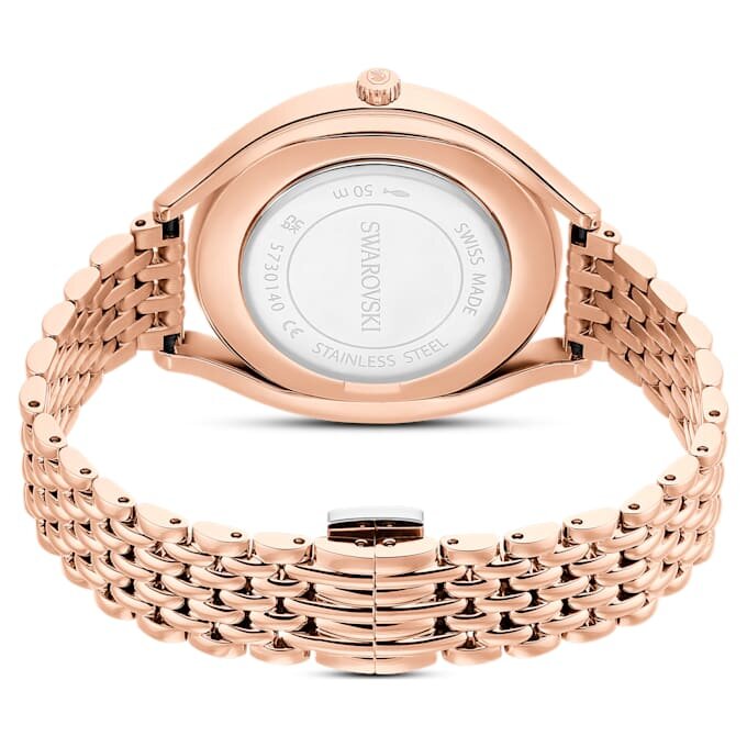 Montre Crystalline Aura « Swiss Made », bracelet en métal, teinte or rose, finition teinte or rose Montre Crystalline Aura « Swiss Made », bracelet en métal, teinte or rose, finition teinte or rose