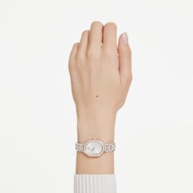 Montre Dextera Octagon « Swiss Made », bracelet en métal, finition argentée et dorée rose