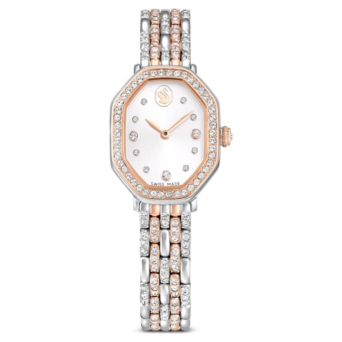 Montre Dextera Octagon « Swiss Made », bracelet en métal, finition argentée et dorée rose Montre Dextera Octagon « Swiss Made », bracelet en métal, finition argentée et dorée rose