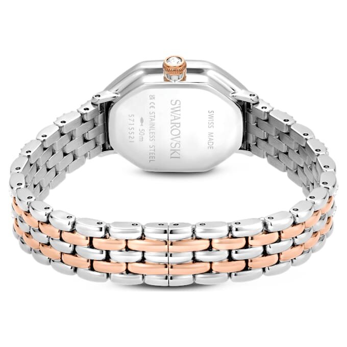 Montre Dextera Octagon « Swiss Made », bracelet en métal, finition argentée et dorée rose Montre Dextera Octagon « Swiss Made », bracelet en métal, finition argentée et dorée rose
