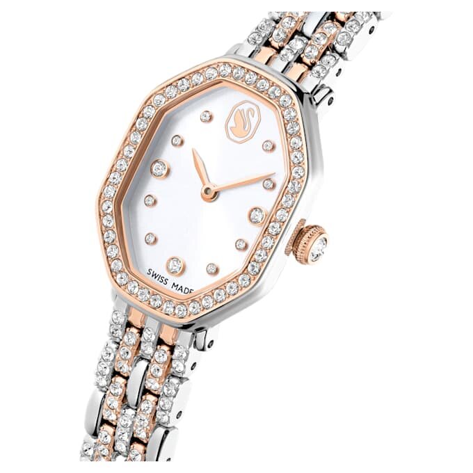 Montre Dextera Octagon « Swiss Made », bracelet en métal, finition argentée et dorée rose Montre Dextera Octagon « Swiss Made », bracelet en métal, finition argentée et dorée rose