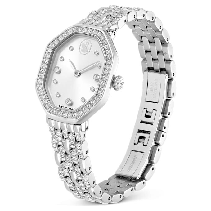 Montre Dextera Octagon « Swiss Made », bracelet en métal, teinte argentée, acier inoxydable Montre Dextera Octagon « Swiss Made », bracelet en métal, teinte argentée, acier inoxydable