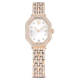 Montre Dextera Octagon « Swiss Made », bracelet en métal, teinte or, finition or rose