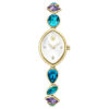 Montre Gema à bracelet en cristaux, teinte dorée, finition dorée