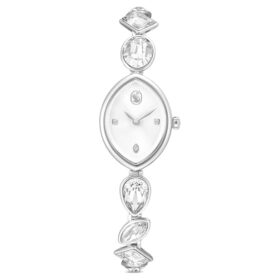 Montre Gema à bracelet en cristaux, ton argenté, acier inoxydable