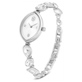 Montre Gema à bracelet en cristaux, ton argenté, acier inoxydable