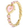 Montre Idyllia Heart à bracelet en cristal, rose, finition dorée Montre Idyllia Heart à bracelet en cristal, rose, finition dorée