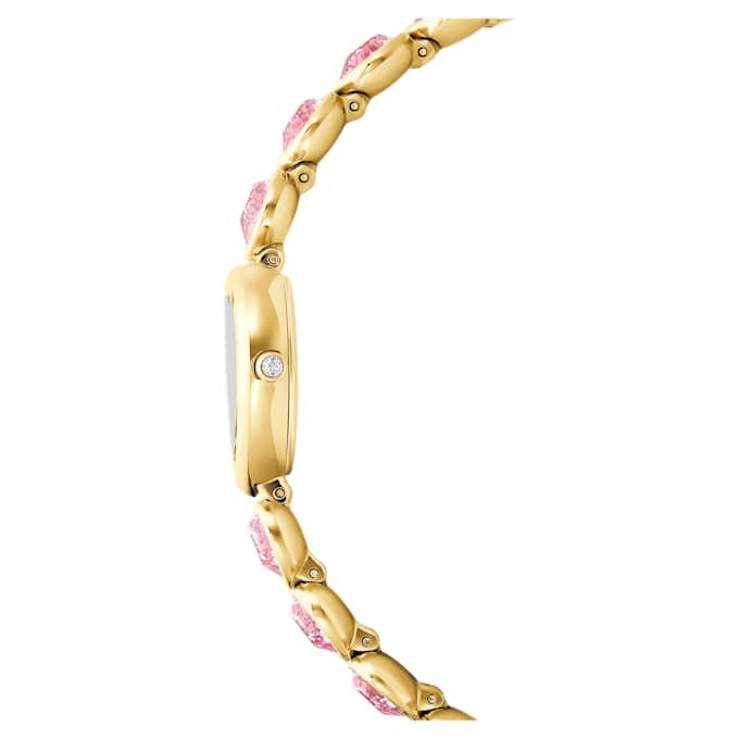 Montre Idyllia Heart à bracelet en cristal, rose, finition dorée Montre Idyllia Heart à bracelet en cristal, rose, finition dorée