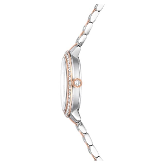 Montre Matrix à 3 maillons, fabrication suisse, bracelet en métal, finition argentée et dorée rose Montre Matrix à 3 maillons, fabrication suisse, bracelet en métal, finition argentée et dorée rose