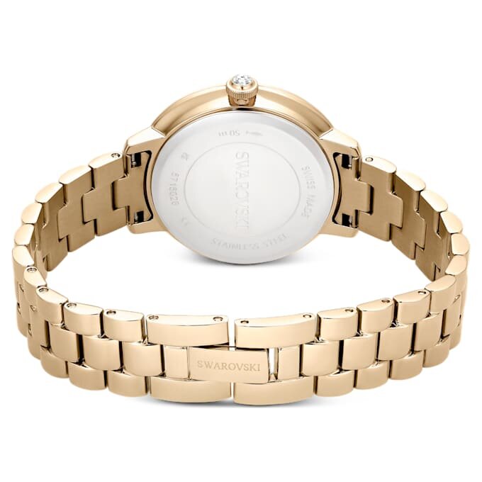 Montre Matrix à 3 maillons, fabrication suisse, bracelet en métal, teinte dorée, finition champagne doré Montre Matrix à 3 maillons, fabrication suisse, bracelet en métal, teinte dorée, finition champagne doré