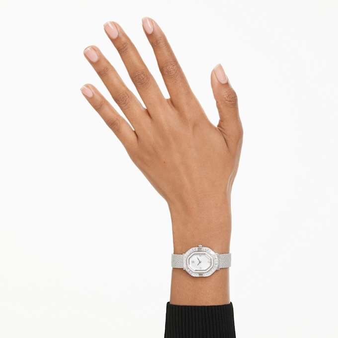 Montre Matrix Octagon à bracelet métallique, ton argenté, acier inoxydable Montre Matrix Octagon à bracelet métallique, ton argenté, acier inoxydable