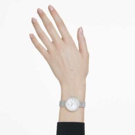 Montre Matrix Tennis à 7 maillons, fabrication suisse, bracelet en métal, teinte argentée, acier inoxydable