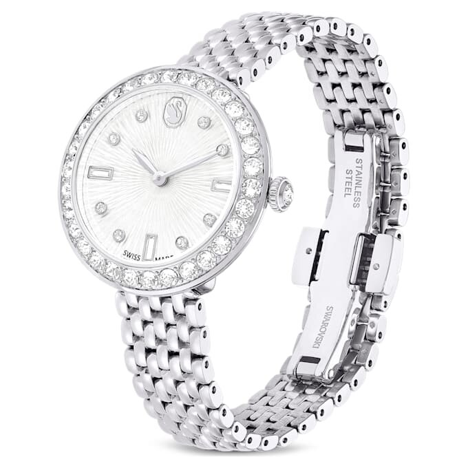 Montre Matrix Tennis à 7 maillons, fabrication suisse, bracelet en métal, teinte argentée, acier inoxydable Montre Matrix Tennis à 7 maillons, fabrication suisse, bracelet en métal, teinte argentée, acier inoxydable