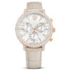 Montre Matrix Tennis Chrono « Swiss Made », bracelet en cuir, beige, finition couleur or rose Montre Matrix Tennis Chrono « Swiss Made », bracelet en cuir, beige, finition couleur or rose