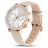 Montre Matrix Tennis Chrono « Swiss Made », bracelet en cuir, beige, finition couleur or rose Montre Matrix Tennis Chrono « Swiss Made », bracelet en cuir, beige, finition couleur or rose