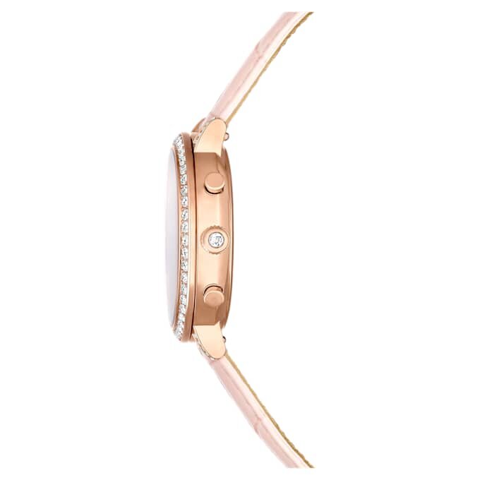 Montre Matrix Tennis Chrono « Swiss Made », bracelet en cuir, rose, finition dorée rose Montre Matrix Tennis Chrono « Swiss Made », bracelet en cuir, rose, finition dorée rose