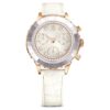 Montre Octea Chrono « Swiss Made », bracelet en cuir, blanche, finition couleur or rose Montre Octea Chrono « Swiss Made », bracelet en cuir, blanche, finition couleur or rose