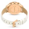 Montre Octea Chrono « Swiss Made », bracelet en cuir, blanche, finition couleur or rose Montre Octea Chrono « Swiss Made », bracelet en cuir, blanche, finition couleur or rose