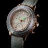 Montre Octea Chrono « Swiss Made », bracelet en cuir, blanche, finition couleur or rose Montre Octea Chrono « Swiss Made », bracelet en cuir, blanche, finition couleur or rose