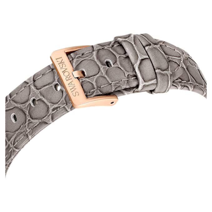 Montre Octea Chrono « Swiss Made », bracelet en cuir, gris, finition dorée rose Montre Octea Chrono « Swiss Made », bracelet en cuir, gris, finition dorée rose