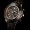 Montre Octea Chrono « Swiss Made », bracelet en cuir, gris, finition dorée rose Montre Octea Chrono « Swiss Made », bracelet en cuir, gris, finition dorée rose