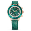 Montre Octea Chrono « Swiss Made », bracelet en cuir, vert, finition couleur or rose Montre Octea Chrono « Swiss Made », bracelet en cuir, vert, finition couleur or rose
