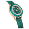 Montre Octea Chrono « Swiss Made », bracelet en cuir, vert, finition couleur or rose Montre Octea Chrono « Swiss Made », bracelet en cuir, vert, finition couleur or rose
