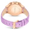 Montre Octea Chrono « Swiss Made », bracelet en cuir, violet, finition or rose Montre Octea Chrono « Swiss Made », bracelet en cuir, violet, finition or rose