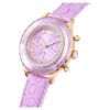 Montre Octea Chrono « Swiss Made », bracelet en cuir, violet, finition or rose Montre Octea Chrono « Swiss Made », bracelet en cuir, violet, finition or rose