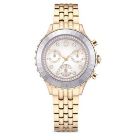 Montre Octea Chrono « Swiss Made », bracelet en métal, teinte or, finition champagne