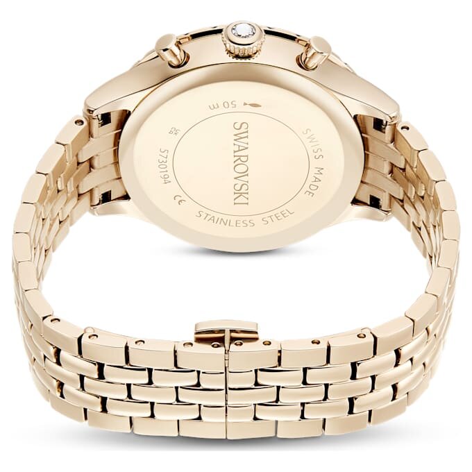 Montre Octea Chrono « Swiss Made », bracelet en métal, teinte or, finition champagne Montre Octea Chrono « Swiss Made », bracelet en métal, teinte or, finition champagne