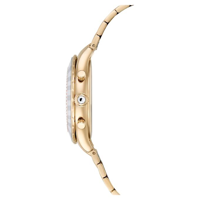 Montre Octea Chrono « Swiss Made », bracelet en métal, teinte or, finition champagne Montre Octea Chrono « Swiss Made », bracelet en métal, teinte or, finition champagne