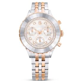 Montre Octea Chrono « Swiss Made », bracelet en métal, teinte or rose, finition mélange de métaux