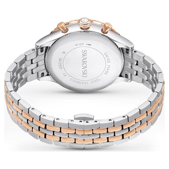 Montre Octea Chrono « Swiss Made », bracelet en métal, teinte or rose, finition mélange de métaux Montre Octea Chrono « Swiss Made », bracelet en métal, teinte or rose, finition mélange de métaux