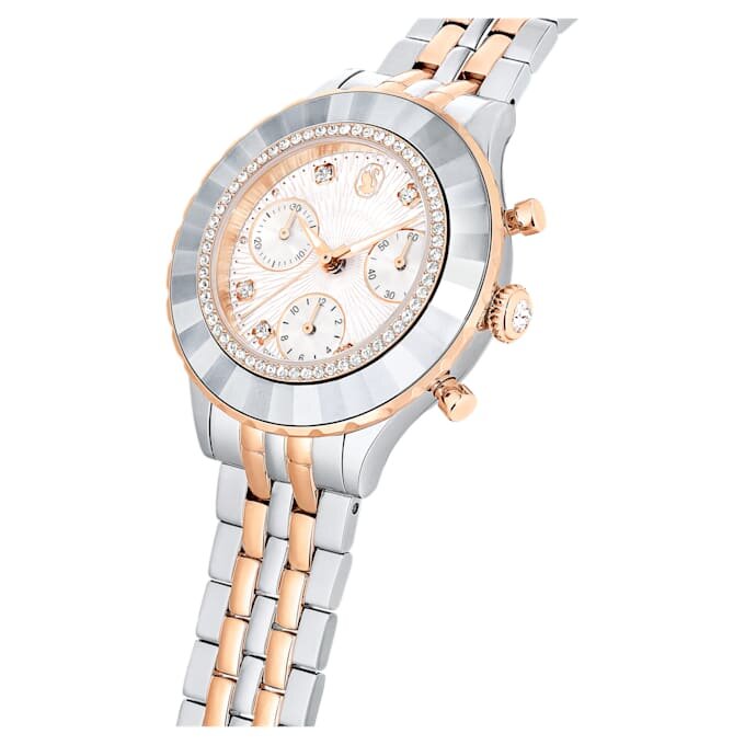 Montre Octea Chrono « Swiss Made », bracelet en métal, teinte or rose, finition mélange de métaux Montre Octea Chrono « Swiss Made », bracelet en métal, teinte or rose, finition mélange de métaux