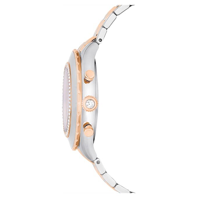 Montre Octea Chrono « Swiss Made », bracelet en métal, teinte or rose, finition mélange de métaux Montre Octea Chrono « Swiss Made », bracelet en métal, teinte or rose, finition mélange de métaux